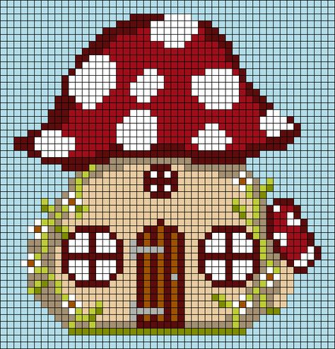 Perler Wall Decor, Fairy Cross Stitch Pattern Free, Mushroom Perler Bead Patterns, Christmas Alpha Patterns, Pixel Art Pattern Design, Cute Alpha Patterns, Easy Pixel Art, Graph Crochet, Diy Perler Bead Crafts