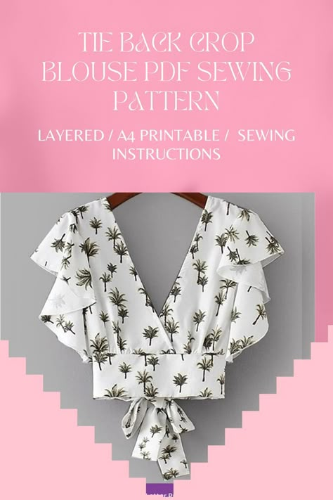 𝙒𝙝𝙖𝙩 𝙮𝙤𝙪 𝙬𝙞𝙡𝙡 𝙧𝙚𝙘𝙚𝙞𝙫𝙚 𝙤𝙣𝙘𝙚 𝙮𝙤𝙪 𝙥𝙪𝙧𝙘𝙝𝙖𝙨𝙚𝙙?
Fully Graded PDF Layered Pattern with colored in each sizes separately.- For Projector Printing
Base size PDF Pattern with all sewing margin marked - Check your seam margin
A4 printable pattern including 25 pages - For your home printer
Instructions for how to get printouts at your home printer
Step by step sewing instructions with pictures + Cutting Instructions + Fabric Requirements Wrap Crop Top Pattern Sewing, Crop Tops Pattern Sewing, Cropped Blouse Sewing Pattern, Co Ord Sewing Pattern, Free Pdf Sewing Patterns For Women Tops, Diy Summer Tops For Women, Party Top Sewing Pattern, Tie Back Dress Pattern, Free Top Sewing Patterns