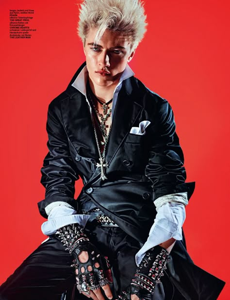 Lucky Blue for Numéro Homme Berlin Lucky Blue Smith, Masculine Fashion, Lucky Blue, Billy Idol, Mode Inspo, Character Outfits, Look Cool, Costume Design, Cyberpunk