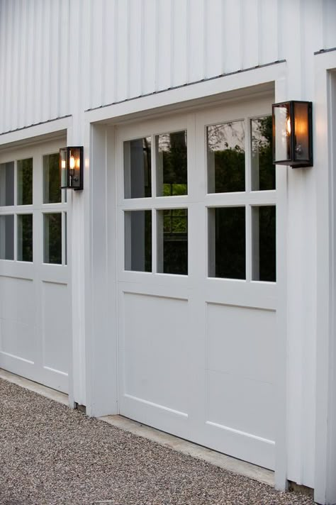 Garage Door Glass Windows, Carriage Garage Doors With Windows, Double Wide Garage Doors, Carriage Style Garage Doors With Windows, Modern Transitional Garage Door, Half Glass Garage Door, Single Garage Doors With Windows, Black Carriage Garage Doors, Cape Cod Garage Doors