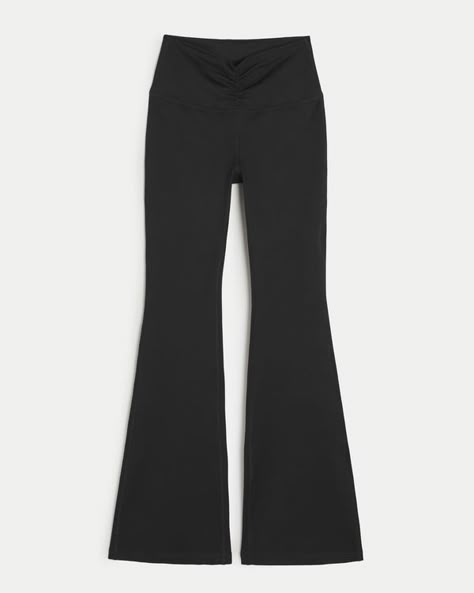 Women's Gilly Hicks Active Recharge Ruched Waist High-Rise Flare Leggings | Women's Workout Sets | HollisterCo.com Hollister Clothes, Body Wellness, Winter Closet, Black Pleated Skirt, Gilly Hicks, Nice Clothes, Women's Workout, Teen Clothing, Workout Sets