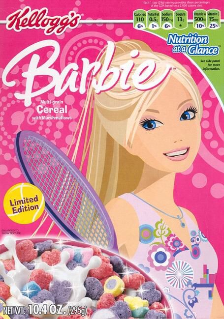 Kellogg's Barbie Cereal Barbie Cereal, Cereal Branding, Barbie Sweets, Kids Cereal, Barbie Art, Barbie Food, Candy Brands, Anime Collectibles, Multigrain