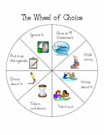 Elementary School Counseling | Conflict Resolution | Problem Solving | Classroom Guidance #problemsolving #conflictresolution #elementaryschoolcounseling #elementaryschoolcounselor #schoolcounseling #schoolcounselor #guidancelesson Saved by: Erin Dickson | Erin’s Online Coaching Camp | www.erinsonlinecoachingcamp.com https://www.teacherspayteachers.com/Store/Erins-Online-Coaching-Camp Wheel Of Choice, Kids Therapy, Zones Of Regulation, Counseling Tools, Impulse Control, School Social Work, Counseling Activities, Child Therapy, Mindfulness For Kids