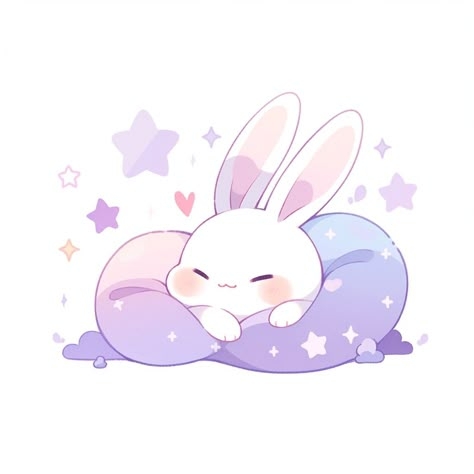 Bunny Kawaii Art, Bunny Pfp Anime, Animated Bunny, Sleepy Bunny, Dibujo Simple, Bunny Drawing, Art Mignon, Art Kawaii, Cute Kawaii Animals