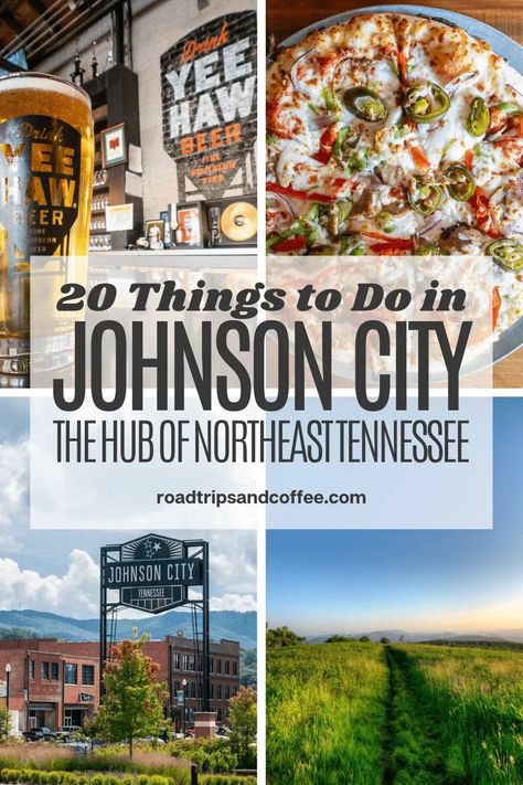 Johnson City is the hub of things to do in Northeast Tennessee. Go for a scenic drive, explore the history, sample the local cuisine, or do some shopping. Sit back and relax at Watauga Lake, go for a bicycle ride on the Tweetsie Trail, or visit one of the new breweries in town. Learn about all the things do to with a weekend getaway to Johnson City. #travel #tennessee Things To Do In Johnson City Tn, Travel Tennessee, Watauga Lake, Tennessee Road Trip, Smokey Mountains Vacation, Johnson City Tennessee, Bicycle Ride, Tennessee Travel, Johnson City Tn