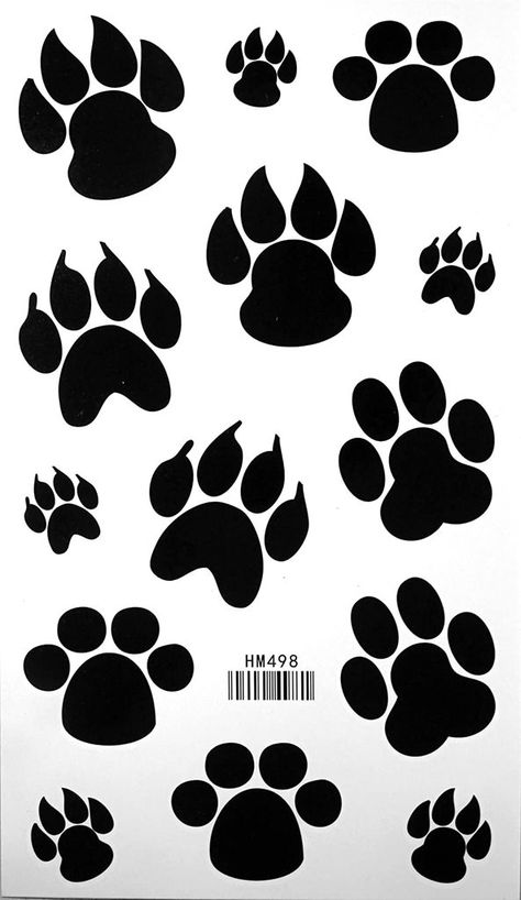 Dog Paw Footprint Tattoo Stickers Temporary Tattoos Fake Tattoos 3pcs/Lot 17.8cm X 10c Bear Paw Nail Art, Paw Nail Art, Bear Paw Tattoos, Paw Nails, Cricut Stickers, Dog Bear, Pawprint Tattoo, Tattoo Health, Dog Paw Tattoo