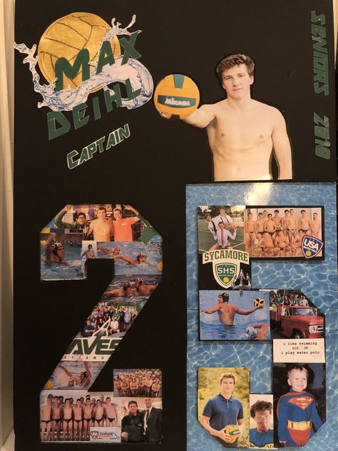 Senior Night Posters Water Polo, Water Polo Poster Ideas, Waterpolo Senior Night Posters, Water Polo Senior Night Posters, Waterpolo Senior Night, Water Polo Senior Night, Senior Boards, Senior Poster, Senior Year Things