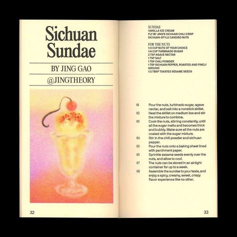 @whoremone designed and illustrated a quick fun cookbook zine for @sundae.school featuring 10 recipes by some pretty rad AAPI chefs.… | Instagram Cookbook Design Layout, Recipe Graphic, Recipe Book Design, Cookbook Design, Zine Design, 2nd Year, Publication Design, Vintage Cookbooks, Book Layout