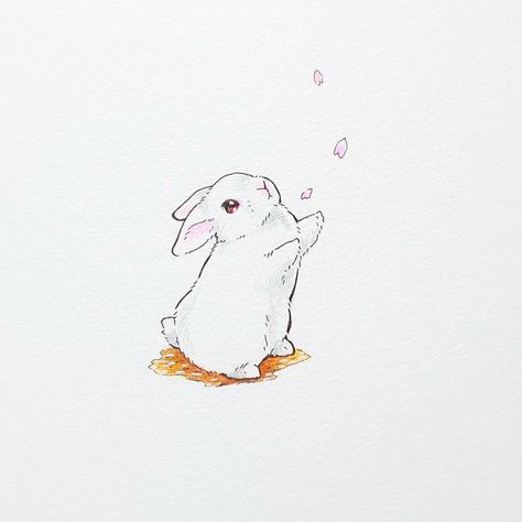 Bunny Drawings, Bunny Artwork, Bunny Images, Bunny Watercolor, Rabbit Drawing, Baby Animal Drawings, Bunny Tattoos, Rabbit Tattoos, Bunny Drawing