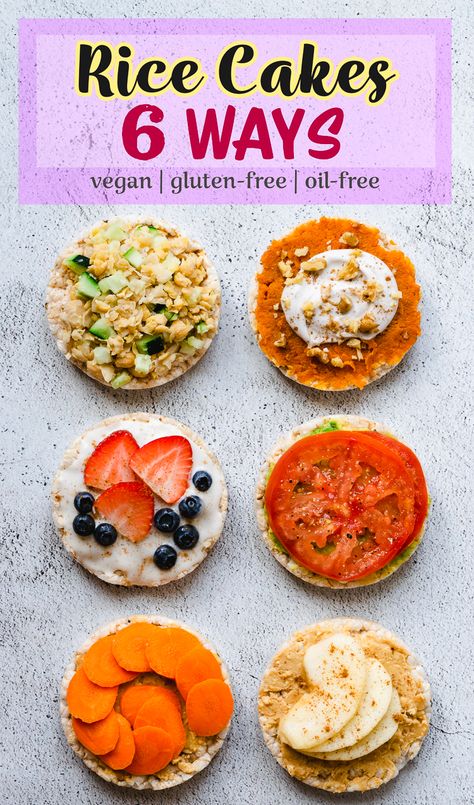 Vegan Rice Cake Toppings, Rice Cake Savory, Savory Rice Cakes Toppings, Low Calorie Rice Cake Snack, What To Put On Rice Cakes, What To Put On Rice, Healthy Rice Cake Snacks, Ways To Eat Rice, Rice Cake Recipes Healthy