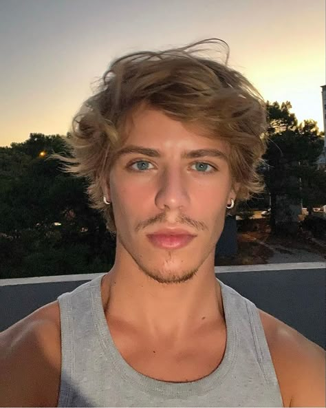 Men Blonde Hair, Blonde With Blue Eyes, Big Nose Beauty, Mustache Men, Mens Facial Hair Styles, Beauty Routine Tips, Haircut Inspiration, Blonde Boys, Corte De Cabelo Masculino