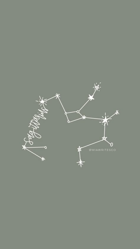 Sagittarius Constellation created on Procreate app on IPAD instagram: @MIAWRITESCO Saggitarius Aesthetic Art, Sagittarius Tattoo Constellation, Sagittarius Illustration, Sagittarius Constellation Tattoo, Sagittarius Wallpaper, Letter Tattoos, Words Aesthetic, Sagittarius Tattoo, Sagittarius Constellation