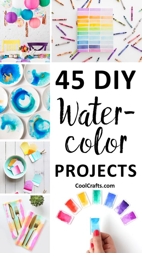 Watercolor Crafts, Watercolour Ideas, Watercolor Projects, Work Diy, Diy Art Projects, Diy Watercolor, Unique Crafts, Projects Ideas, Diy Crafts To Sell