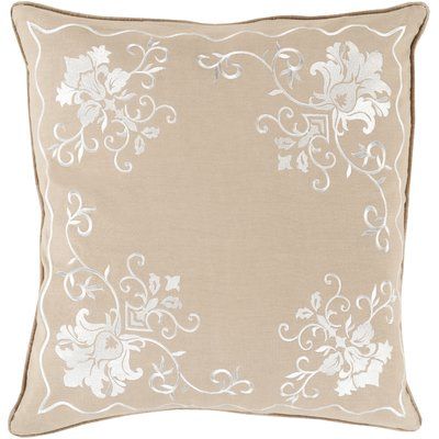 Ophelia & Co. Decatur Throw Pillow Size: 20" H x 20" W x 4" D, Color: Ivory/Taupe, Filler: Down Damask Linen, White Pillow Covers, Linen Pillow Covers, Linen Throw Pillow, Throw Pillow Sizes, Linen Throw, Linen Style, Lilac Color, White Pillows