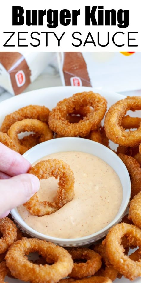 Onion Ring Sauce Recipe, Burger King Recipes, Famous Restaurant Recipes, Burger King Zesty Sauce, Burger Sauces, Make Your Own Burger, Zesty Sauce, Homemade Sauce Recipes, Dipping Sauces Recipes