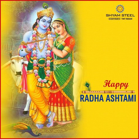 On this auspicious occasion of Radha Ashtami, may Radha Rani and Lord Krishna fill your life with happiness and love. Shyam Steel wishes happy Radha Ashtami to everyone! #RadhaAshtami #ShyamSteel #TMTBars #flexiSTRONG #Hamesha_Ke_Liye_Strong Happy Birthday Radha Rani Images, Happy Radha Ashtami Images, Radhastami Wishes, Happy Birthday Radha Rani, Radha Astmi Wishes, Radha Astami Pic, Radha Ashtami Images, Radhaashtami Wishes, Radha Rani Birthday