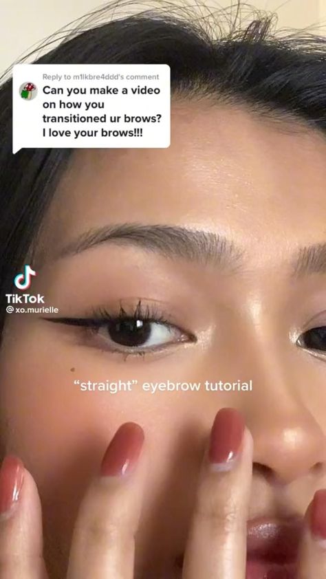 Brow Shaping Tutorial, Round Eyebrows, Asian Eyebrows, Eyebrow Tutorial Shaping, Straight Eyebrows, How To Do Eyebrows, Straight Brows, Eyebrow Makeup Tutorial, Nose Makeup