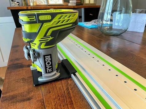 ToolCurve Guide Rail Adapter Compatible with Ryobi Router - Amazon.com Ryobi Router, Festool Track Saw, Makita Router, Router Guide, Track Saw, Router Jig, Trim Router, Cool Gadgets, Router