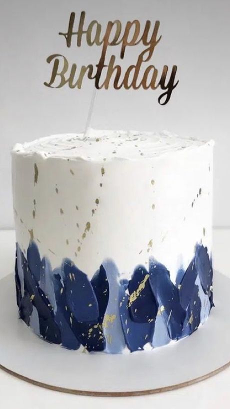 80th Birthday Cake For Men, 21st Birthday Cake For Guys, 60th Birthday Cake For Men, Blue Birthday Cakes, 17 Birthday Cake, 80 Birthday Cake, 60th Birthday Cakes, Birthday Cake For Him, Elegant Birthday Cakes