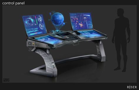 Sci Fi Desk, Sci Fi Control Panel, Sci Fi Computer, Planetside 2, Futuristic Computer, Scifi Interior, Future Technology Concept, Sci Fi Props, Sci Fi Tech