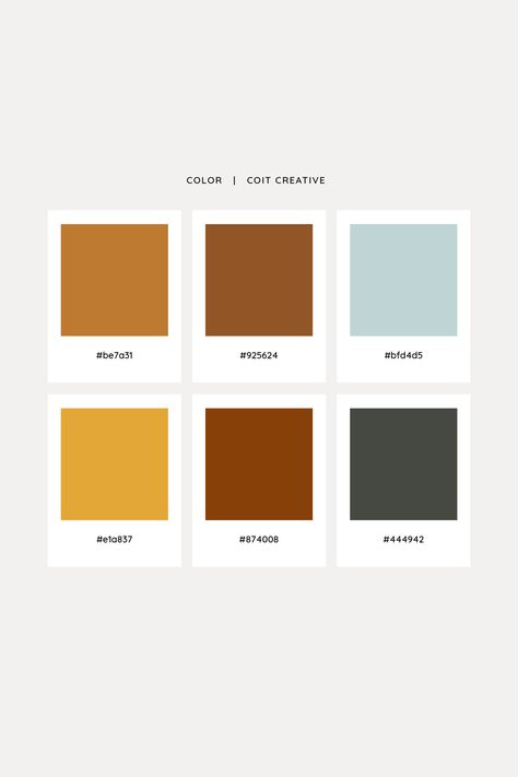 a photo of six color palette swatches in warm, earthy tones with hex codes Fall Photos Color Palette, Earthy Warm Color Palette, Color Palette For Nursery, Baby Boy Color Palette, Cozy Color Schemes, Color Palette Fall, Nursery Color Palette, Terracotta Color Palette, Aspen Leaves