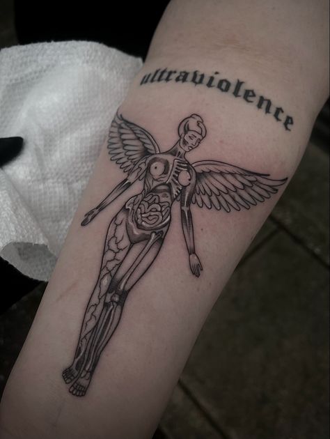 IG: @tattoosbymeach Tattoos Nirvana, Nirvana In Utero Tattoo, In Utero Tattoo, Utero Tattoo, Outline Stencil, Nirvana Tattoo, Nirvana In Utero, In Utero, Skin Drawing