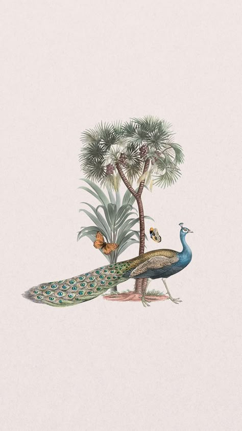 Tropical peacock pattern mobile wallpaper, | Premium Photo Illustration - rawpixel Iphone Wallpaper Elephant, Elephant Iphone Wallpaper, Pink Wallpaper Vintage, Wallpaper Giraffe, Elephant Collage, Pink Aesthetic Background, Wallpaper Pink Aesthetic, Iphone Wallpaper Pink, Elephant Mobile