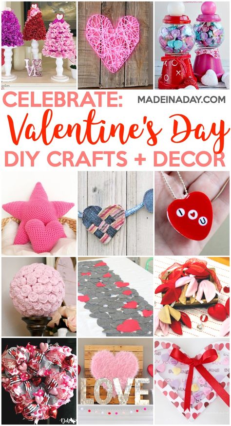 Valentines Gifts To Make, Valentine’s Day Arts And Crafts For Adults, Valentine Decorations Diy, Valentine's Day Crafts, Valentines Day Decorations Diy, Valentine Craft Ideas, Crafts With Candy Hearts, Valentines Crafts, Valentine Diy Crafts