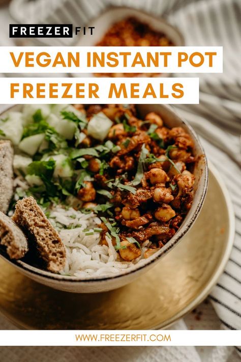 Vegan Freezer Meals Make Ahead Instant Pot, Vegan Crockpot Freezer Meals, Vegan Freezer Meals For New Moms, Vegan Freezer Meals Make Ahead, Plant Based Freezer Meals, Freezer Meals Vegan, Pressure Cooker Freezer Meals, Freezer Bag Meals, Gluten Free Freezer Meals