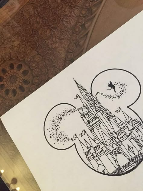 Disneyworld Castle Tattoo, Disney World Castle Tattoo, Magic Kingdom Tattoo, Disney Castle Sketch, Cinderella Castle Tattoo, Disneyland Castle Tattoo, Disney World Tattoo, Disney Castle Outline, Disney Castle Drawing