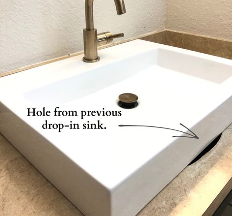 24 hr. Bathroom Makeover - Sawdust 2 Stitches Bathroom Drop In Sink, Replacing Bathroom Countertop, Shell Sink Makeover, Bathroom Sink Upgrade, Seashell Sink Makeover, Replacing Bathroom Sink, Replace Bathroom Countertop, Drop In Sink Bathroom, Replace Bathroom Sink