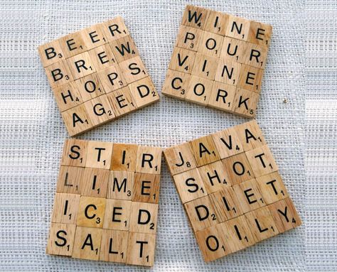 DIY: Make Your Own Scrabble Coasters | Design Competitions Scrabble Tiles Coasters, Scrabble Coasters, Scrabble Crafts, Coasters Diy, Scrabble Tiles, Tile Coasters, Crafty Craft, Cool Diy Projects, Craft Time