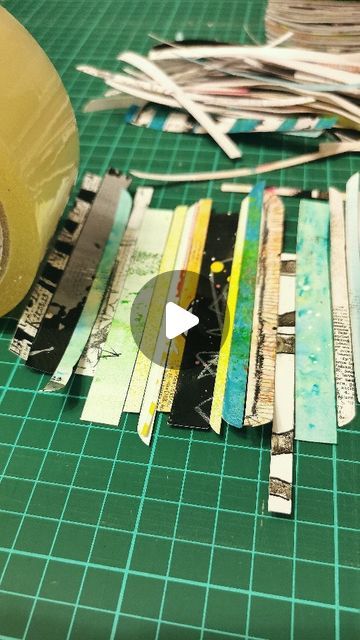 Åshild Halvorsen on Instagram: "A perfect job on a low energy day 😁 Using trim-off paper scrap pieces to make a unique collagefodder 🥳 I love that every single stipe is from my own art work. #collage #collagefodder #mixedmedia #papercrafting #papercollageartist #paperscraps #createdaily #artforfun" Abstract Paper Collage, How To Make A Collage, Paper Strip Crafts, Paper Collage Ideas, Ideas For Collage, Ripped Paper Collage, 3d Collage Art, Torn Paper Design, Collage Art Ideas