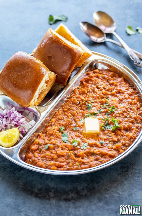 Pav Bhaji Recipe, Indian Food Photography, Bhaji Recipe, Indian Street Food Recipes, Pav Bhaji, Tastemade Recipes, Indian Street Food, Indian Dishes, Dinner Rolls