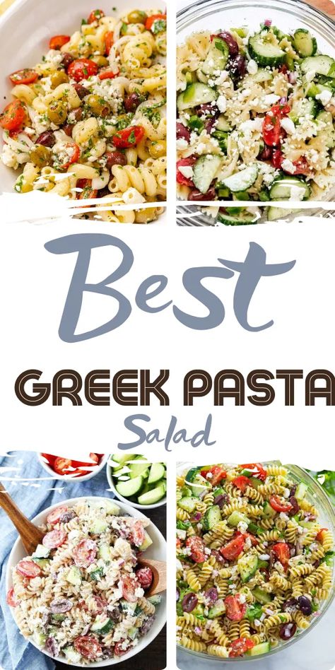 Greek Pasta Salad: A Mediterranean Delight - Lily Recipes Cold Pasta Salad Recipes Mediterranean, Best Greek Pasta Salad Recipe, Greek Macaroni Salad, Greek Pasta Salad Recipes Cold, Mediterranean Pasta Salad Recipes, Pasta Salad For Two, Pasta Salad Greek, Best Pasta Salad Recipe, Summer Potluck Recipes