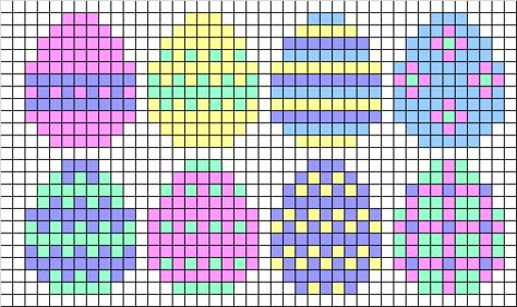 Free Hama bead and cross stitch Easter egg designs and patterns Easter Cross Stitch Patterns, Easter Beads, Cross Stitch Easter, Easter Pixel Art, Easter Cross Stitch Patterns Free, Egg Perler Bead Patterns, Easter Perler Beads, Perler Bead Easter Patterns, Easter Perler Bead Patterns