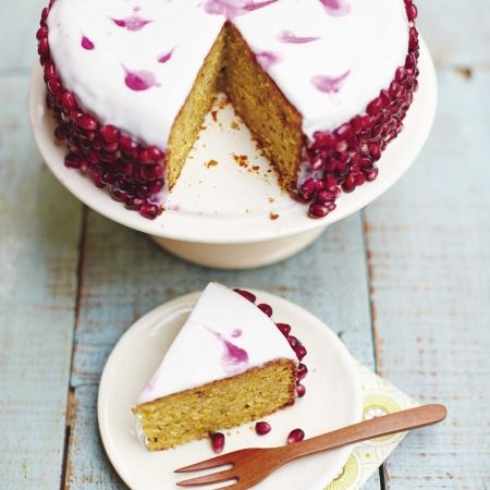 Pomegranate and pistachio cake. For more like this, click the picture or visit RedOnline.co.uk Rachel Khoo Recipes, Pomegranate Cake, Pink Baking, Rachel Khoo, Pistachio Cake, Baking Recipe, Gateaux Cake, Bake Sale, Dessert Ideas