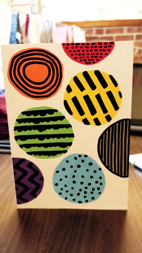 Spots Birthday card with posca pens Pen, Notebook, Birthday Cards, Birthday