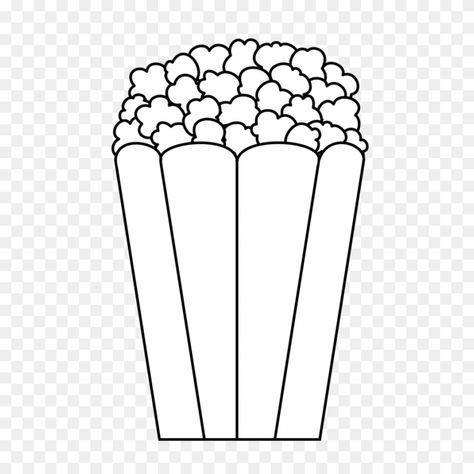 Popcorn Crafts Preschool Free Printable, Popcorn Coloring Page Free Printable, Popcorn Drawing Easy, Popcorn Bucket Printable, Cute Popcorn Drawing, Popcorn Bucket Drawing, Popcorn Sketch, Popcorn Template, Popcorn Black And White