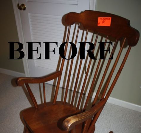 This is a second re-do of an old rocking chair that I purchased at a local thrift store. The first time around was a custom color selection ... Restore Rocking Chair, Vintage Rocking Chair Makeover, Refinished Rocking Chair, Wooden Rocking Chair Makeover, Cane Chair Makeover, Windsor Rocking Chair, Rocking Chair Makeover, Old Rocking Chairs, Spindle Chair