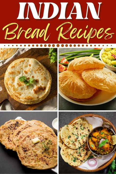 Indian Bread Paratha, Instant Breakfast Recipes Indian, Bread Recipes Indian, Indian Flat Bread Recipe, Indian Fry Bread Recipe, Indian Fried Bread Recipe, Indian Naan, Indian Night, Curry Bread