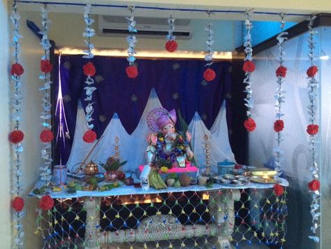 Mountain Decoration, Ganapati Decorations, Bappa Decoration, Gauri Decoration, Eco Friendly Ganpati Decoration, Ganpati Decoration Ideas, Train Costume, Ganesh Design, Chaturthi Decoration