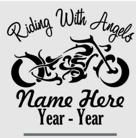 Harley Davidson Quotes Sayings, Biker Memorial, Harley Memorial Tattoo, Biker Memorial Tattoo, Motorcycle Memorial Tattoo, Motorcycle Tattoo Memorial, Loving Memory Car Decals, Memorial Tattoo Designs, Tattoos For Dad Memorial