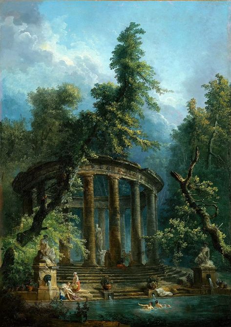 The Bathing Pool, Hubert Robert, Pool Paint, European Paintings, Painting Reproductions, French Artists, Stephen King, Vintage Painting, Metropolitan Museum Of Art