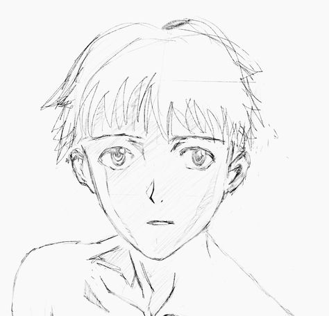 Shinji Ikari Drawing, Shinji Sketch, Shinji Drawing, Shinji Ikari, Sketch Book, Sketch, Male Sketch, Drawings, Quick Saves