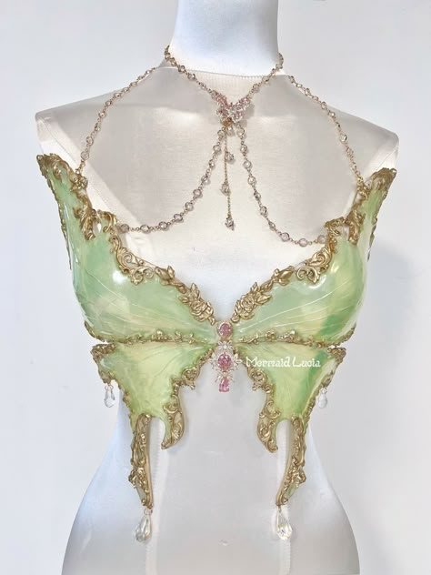 Corset Bra Top, Elf Wings, Mermaid Corset, Eve Costume, Resin Mermaid, Top Cosplay, Fairy Top, Corset Bra, Luna Moth