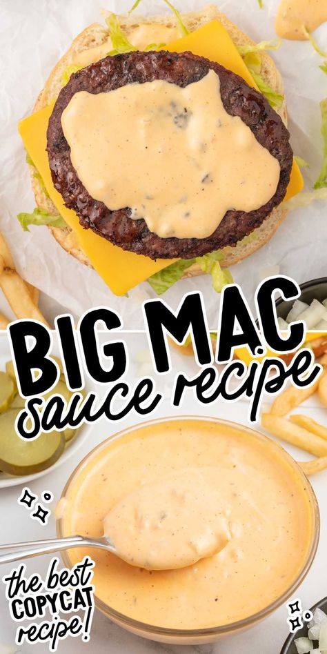 Create the perfect Big Mac Sauce Recipe at home with simple ingredients like mayonnaise and relish. Quick to make and great for burgers and snacks! How To Make Big Mac Sauce, Bigmac Sauce Easy, Triple Cheeseburger, Best Hamburger Recipes, Homemade Big Mac Sauce, Hamburger Sauce, Big Mac Sauce Recipe, Mac Sauce Recipe, Homemade Big Mac