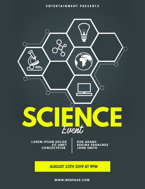 180+ Science Fair Flyer Customizable Design Templates | PosterMyWall Science Fair Poster Design, Science Event Poster, Science Brochure, Science Graphic Design, Science Fair Poster, Event Poster Inspiration, Fair Poster, Science Models, Invert Colors