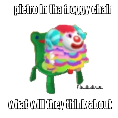 Clown Animal Crossing, Pietro Acnh, Pietro Animal Crossing, Animal Crossing Kidcore, Animal Crossing Funny, Animal Crossing Fan Art, Animal Crossing Memes, Animal Crossing Characters, Animal Crossing Villagers