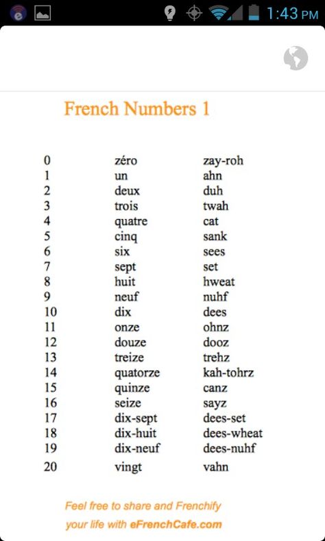 French Numbers 1-20 Numbers In Different Languages, Counting In French, Numbers In French, French Croissants, French Language Basics, French Numbers, Learn French Beginner, French Basics, Learn To Speak French